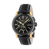 Gucci G Chrono Black Dial Black Leather Strap Watch For Men - YA101203 Authentic Buy Shop Now
