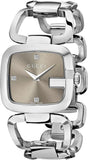 Gucci G Gucci Brown Dial Silver Steel Strap Watch For Women - YA125401 Authentic Buy Shop Now