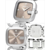 Gucci G Gucci Brown Dial Silver Steel Strap Watch For Women - YA125401 Authentic Buy Shop Now