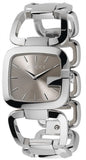 Gucci G Brown Square Brown Dial Silver Steel Strap Watch For Women - YA125402 Authentic Buy Shop Now