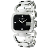 Gucci G Gucci Diamonds Black Dial Silver Steel Strap Watch For Women - YA125406 Authentic Buy Shop Now