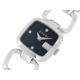 Gucci G Diamonds Black Dial Silver Steel Strap Watch For Women - YA125509 Authentic Buy Shop Now