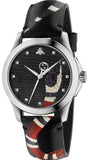 Gucci Le Marche Des Merveilles Black Dial Black Leather Strap Unisex Watch - YA1264007 Authentic Buy Shop Now