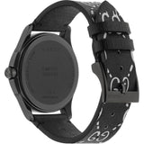 Gucci G Timeless Ghost Black Dial Black Leather Strap Watch For Men - YA1264018 Authentic Buy Shop Now