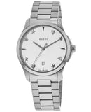 Gucci G Timeless White Dial Silver Steel Strap Watch For Women - YA1264028A Authentic Buy Shop Now