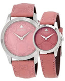 Gucci G Timeless Quartz Candy Pink Dial Pink Leather Strap Watch For Women - YA1264030 Authentic Buy Shop Now