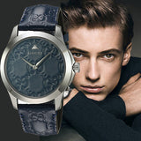 Gucci G Timeless Quartz Blue Dial Blue Leather Strap Watch For Men - YA1264032 Authentic Buy Shop Now