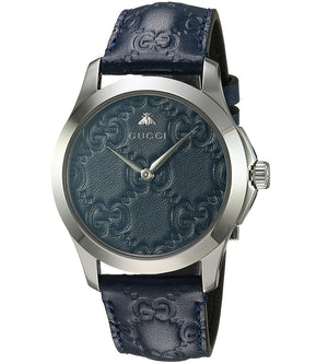 Gucci G Timeless Quartz Blue Dial Blue Leather Strap Watch For Men - YA1264032 Authentic Buy Shop Now