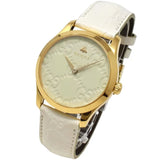 Gucci G Timeless Quartz White Dial White Leather Strap Watch For Women - YA1264033A Authentic Buy Shop Now
