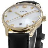 Gucci G-Timeless Mother of Pearl Dial Black Leather Strap Watch For Women - YA1264044 Authentic Buy Shop Now