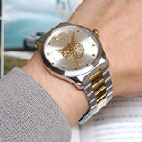 Gucci G Timeless Silver Dial Two Tone Steel Strap Watch For Women - YA1264074 Authentic Buy Shop Now