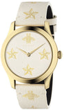 Gucci G Timeless White Dial White Leather Strap Watch For Women - YA1264096 Authentic Buy Shop Now