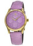 Gucci G Timeless Quartz Lilac Dial Lilac Leather Strap Watch For Women - YA1264098 Authentic Buy Shop Now