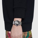 Gucci G Timeless Quartz Black Dial Silver Steel Strap Watch For Women - YA1264136 Authentic Buy Shop Now