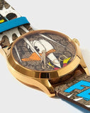 Gucci G Timeless Disney Donald Duck Brown Dial Brown Leather Strap Watch For Women - YA1264167 Authentic Buy Shop Now