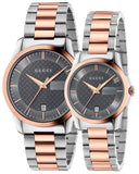 Gucci G Timeless Grey Dial Two Tone Steel Strap Watch For Men - YA126446 Authentic Buy Shop Now
