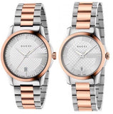 Gucci G Timeless Silver Dial Two Tone Steel Strap Watch For Men - YA126447 Authentic Buy Shop Now