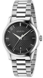 Gucci G Timeless Black Dial Silver Steel Strap Unisex Watch - YA126457 Authentic Buy Shop Now