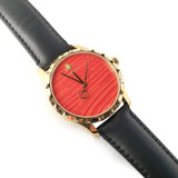 Gucci G Timeless Coral Red Dial Black Leather Strap Watch For Men - YA126464 Authentic Buy Shop Now