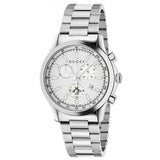 Gucci G Timeless Chronograph White Dial Silver Steel Strap Watch For Men - YA126472 Authentic Buy Shop Now