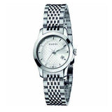 Gucci G Timeless Silver Dial Silver Steel Strap Watch For Women - YA126501 Authentic Buy Shop Now