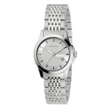 Gucci G Timeless Silver Dial Silver Steel Strap Watch For Women - YA126501 Authentic Buy Shop Now