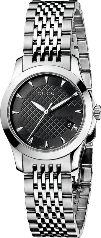 Gucci G Timeless Black Dial Silver Steel Strap Watch For Women - YA126502 Authentic Buy Shop Now