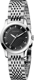 Gucci G Timeless Black Dial Silver Steel Strap Watch For Women - YA126502 Authentic Buy Shop Now