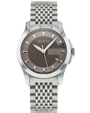 Gucci G Timeless Brown Dial Silver Steel Strap Watch For Women - YA126503 Authentic Buy Shop Now