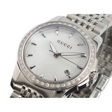 Gucci G Timeless Diamonds Mother of Pearl Dial Silver Steel Strap Watch For Women - YA126506 Authentic Buy Shop Now