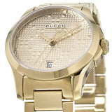 Gucci G Timeless Gold Dial Gold Steel Strap Watch For Women - YA126553 Authentic Buy Shop Now