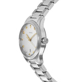 Gucci G Timeless White Dial Silver Steel Strap Watch For Women - YA126572A Authentic Buy Shop Now