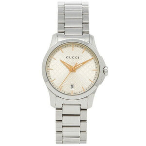 Gucci G Timeless Quartz Champagne Dial 27mm Watch For Women - YA126593 Authentic Buy Shop Now