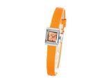 Gucci G-Frame Square Mother of Pearl Orange Dial Orange Leather Strap Watch For Women - YA128532 Authentic Buy Shop Now