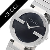 Gucci G Interlocking Black Dial Silver Steel Strap Watch For Women - YA133307 Authentic Buy Shop Now