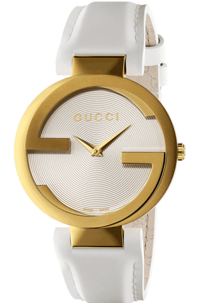 Gucci G Interlocking White Dial White Leather Strap Watch For Women - YA133327 Authentic Buy Shop Now