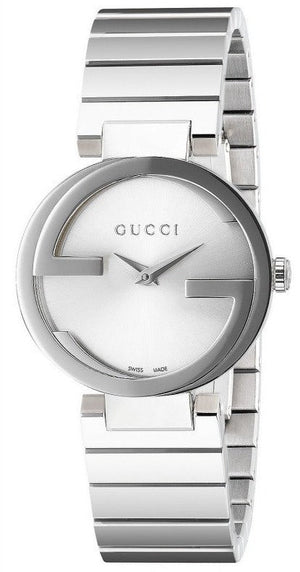 Gucci G Interlocking Silver Dial Silver Steel Strap Watch For Women - YA133503 Authentic Buy Shop Now