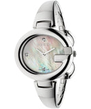 Gucci Guccissima Diamonds Mother of Pearl Dial Silver Steel Strap Watch For Women - YA134303 Authentic Buy Shop Now