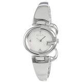 Gucci Guccissima Diamonds Mother of Pearl Dial Silver Steel Strap Watch For Women - YA134504 Authentic Buy Shop Now