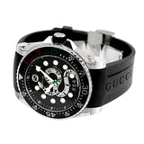 Gucci Dive Quartz Kingsnake Black Dial Black Rubber Strap Watch For Men - YA136217 Authentic Buy Shop Now