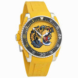 Gucci Dive Tiger Yellow Dial Yellow Rubber Strap Watch For Men - YA136317 Authentic Buy Shop Now