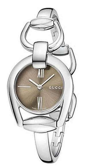 Gucci Horsebit Collection Quartz Brown Dial Silver Steel Strap Watch For Women - YA139501 Authentic Buy Shop Now