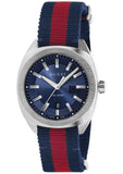 Gucci GG2570 Quartz Blue Dial Blue & Red Nylon Strap Watch For Men - YA142304 Authentic Buy Shop Now
