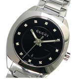 Gucci GG2570 Diamonds Black Dial Silver Steel Strap Watch For Women - YA142503 Authentic Buy Shop Now