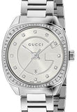 Gucci GG2570 Diamonds Silver Dial Silver Steel Strap Watch For Women - YA142505 Authentic Buy Shop Now