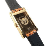 Gucci G-Frame Mother of Pearl Dial Brown Leather Snakeskin Strap Watch For Women - YA147402 Authentic Buy Shop Now