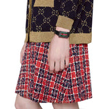 Gucci G-Frame Mother of Pearl Green & Red Dial Black Leather Strap Watch For Women - YA147403 Authentic Buy Shop Now