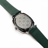 Gucci Grip Quartz Silver Dial Green Leather Strap Unisex Watch - YA157406 Authentic Buy Shop Now
