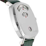 Gucci Grip Quartz Silver Dial Green Leather Strap Unisex Watch - YA157406 Authentic Buy Shop Now