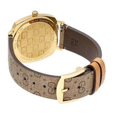 Gucci Grip Disney Mickey Mouse Gold Dial Brown Leather Strap Watch For Women - YA157420 Authentic Buy Shop Now
